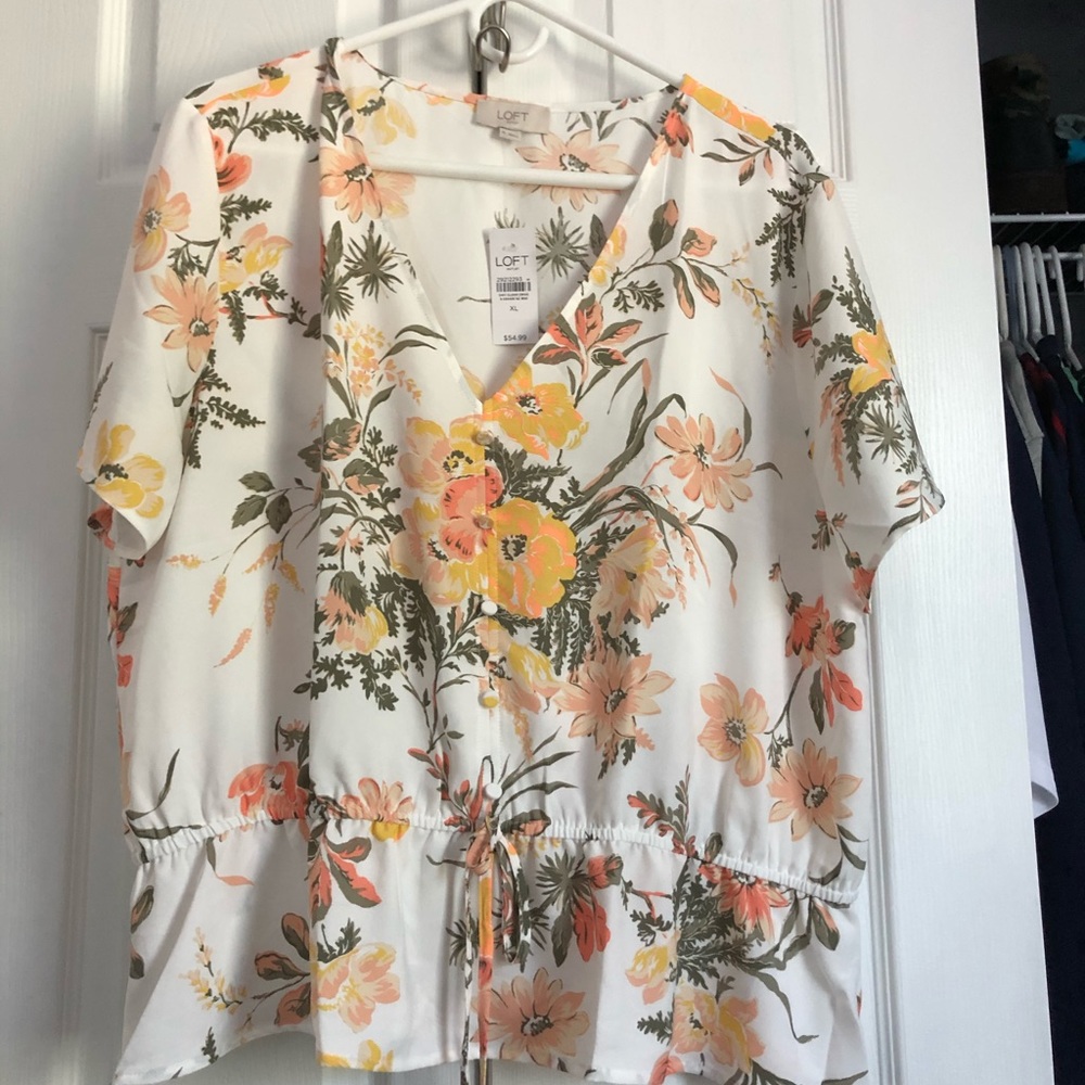 Loft Short Sleeve Flowy Shirt